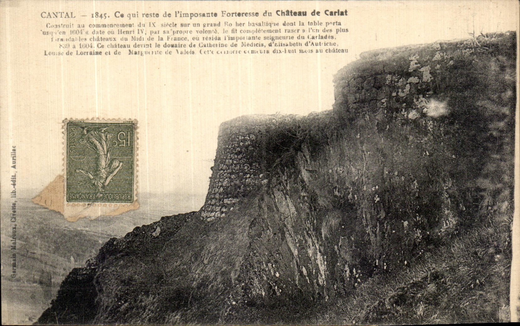 Château de Carlalat — Restes de la forteresse — éditeur Germain Malteur, Grasse, n° 1845