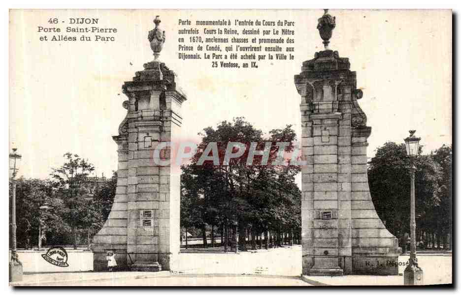 CPA Dijon Porte Saint Pierre et Allees du Parc