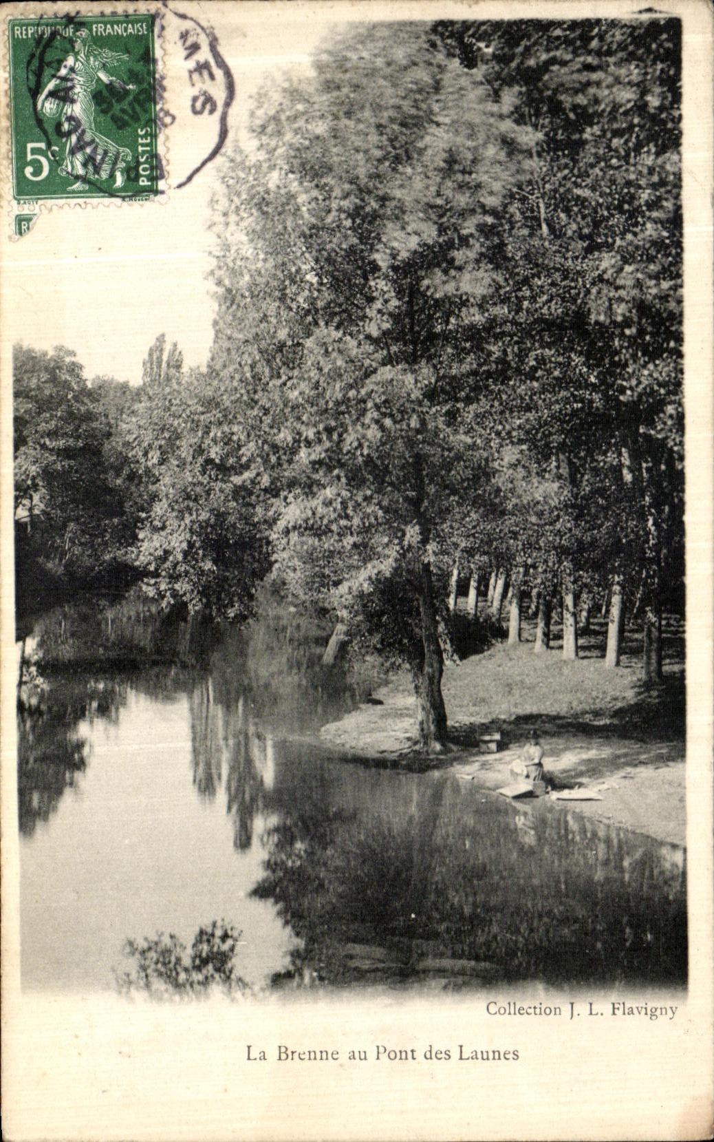 CPA La Brenne au Pont des Launes Lavandiere