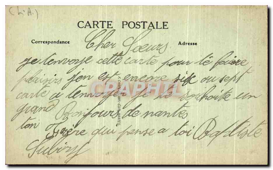 CPA Nantes Cours du Chateau le Donjon La Loggla — Verso