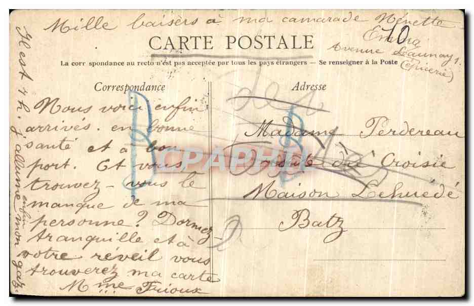 CPA Nantes Le Cours Saint Pierre — Verso