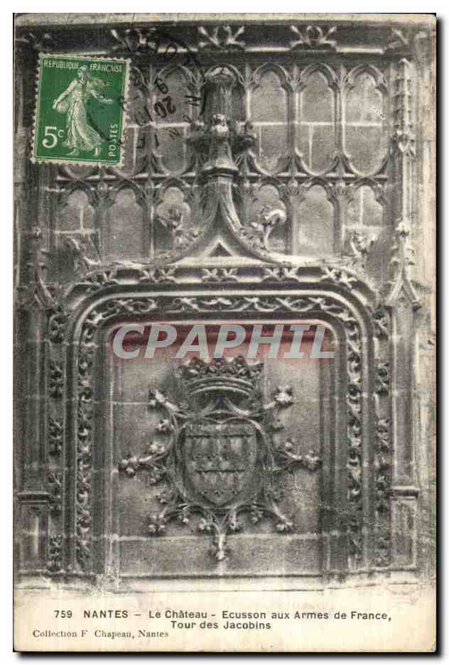CPA Nantes Les Chateau Ecusson aux Armes de France