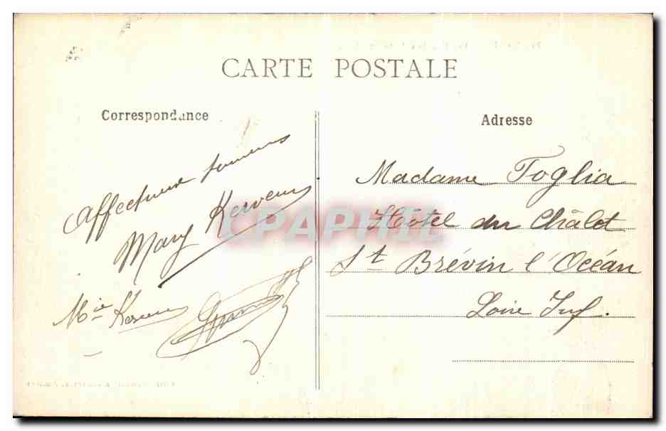 CPA Nantes Les Marches de Saint Anne — Verso
