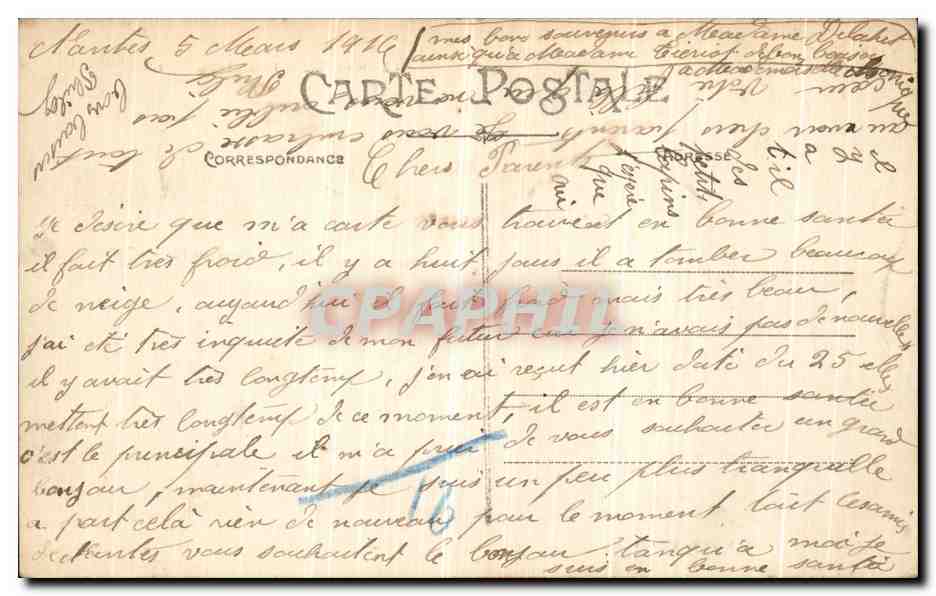CPA Nantes plzce Louis — Verso