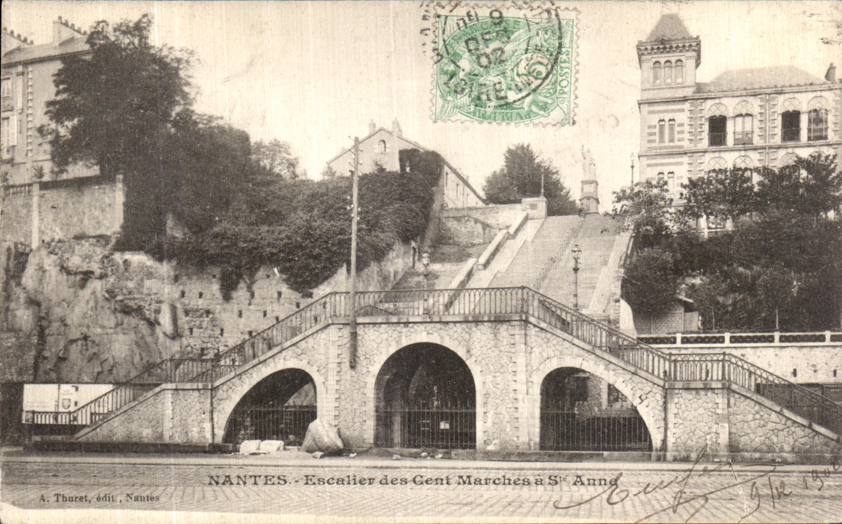 CPA Nantes Escalier des cent Marches a Ste Anne