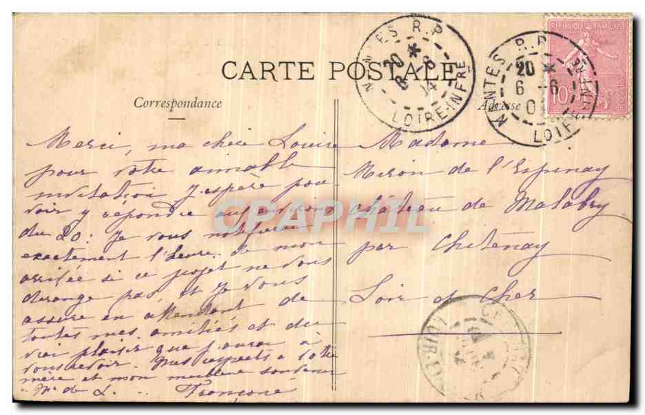 CPA Nantes La Chateau Le Pont Levis — Verso