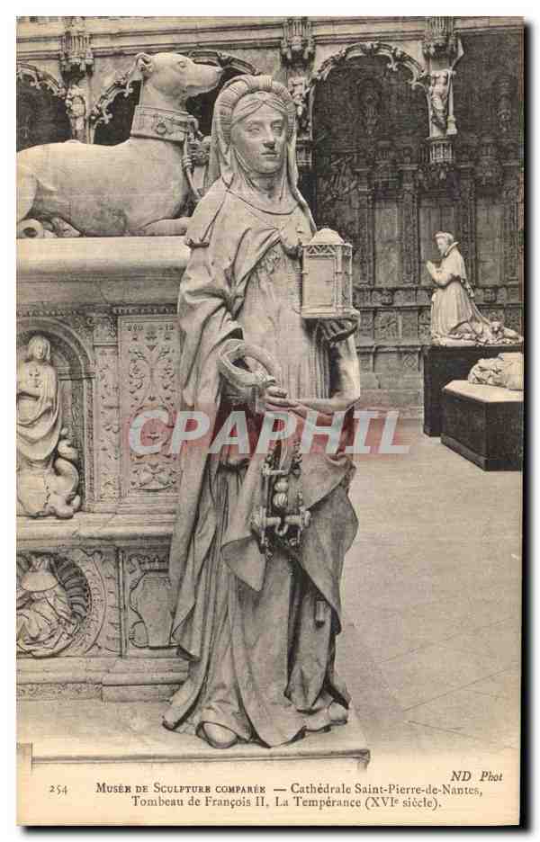 CPA Nantes Musee Cathedrale Saint Pierre de Nantes Tombeau de francois II La Temperance Chien