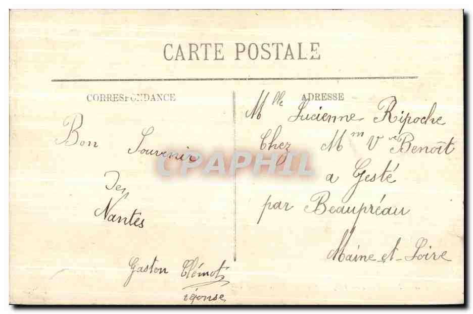 CPA Nantes La Jardin des Plantes — Verso