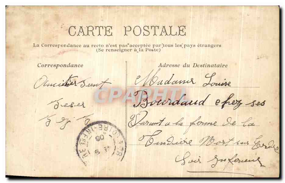 CPA Nantes La Facade du Palais de justice — Verso