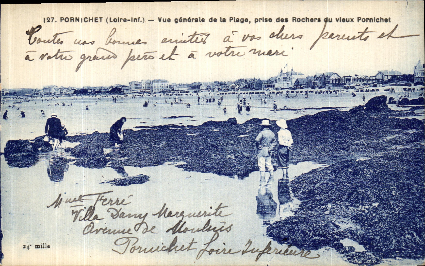 CPA Pornichet Vue Generale de La Plage des Rochers du Vieux Pornichet 