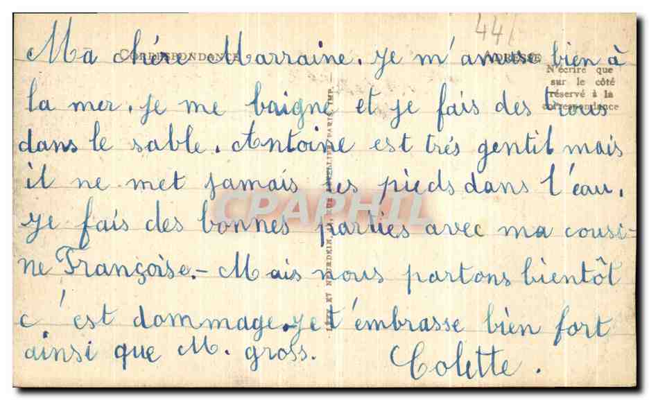 CPA Pornichet Sainte Marguerite La Plage  — Rückseite