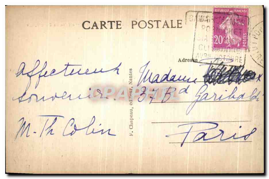 CPA Pornichet Sur La Cote de Congrigoux — Rückseite