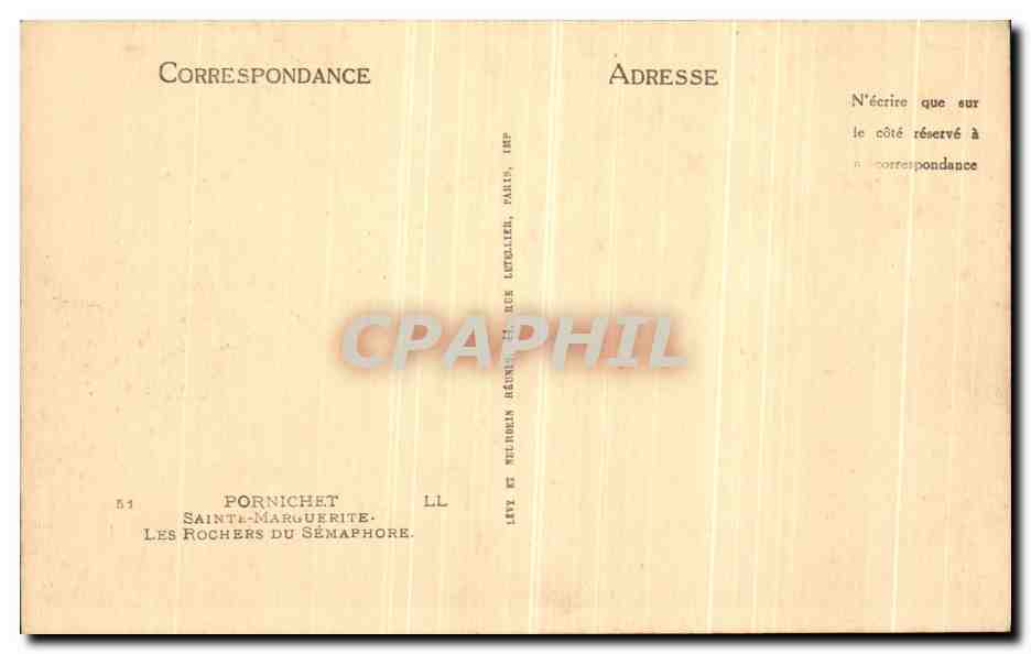 CPA Pornichet Saint Marguerite Les Rochers Du Semaphore  — Rückseite