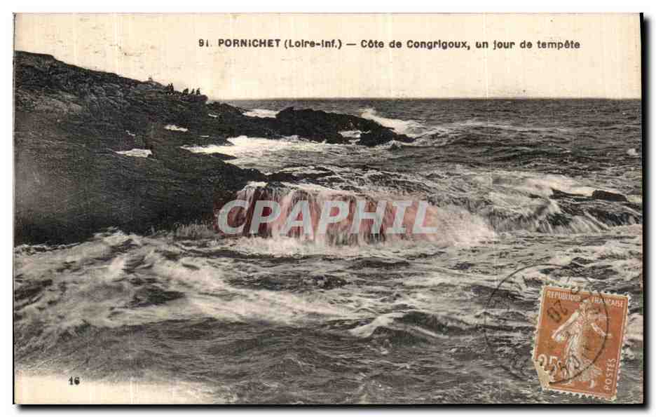 CPA Pornichet Cote de Congrigoux Un Jour de Tempete