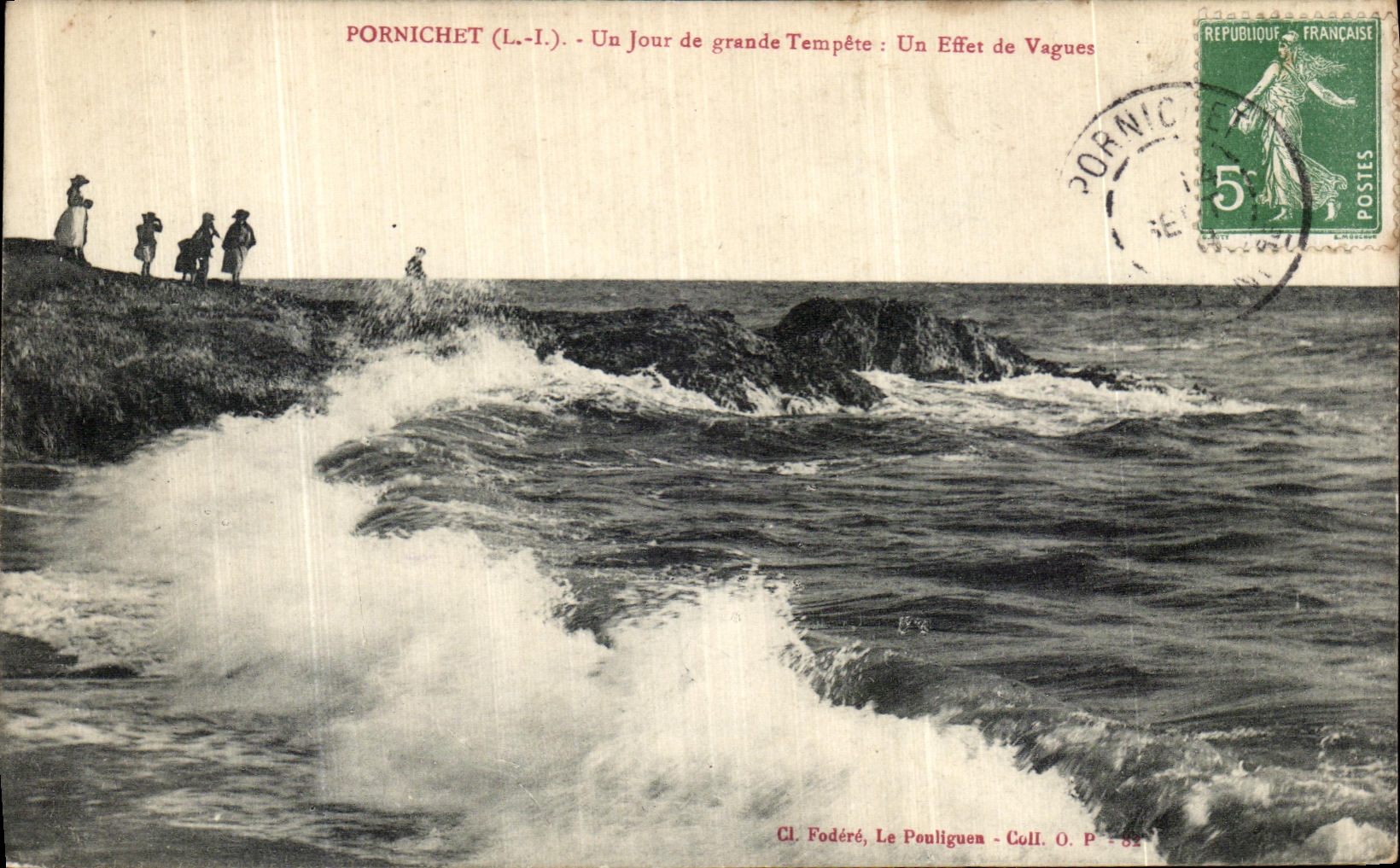 CPA Pornichet Un Jour de Grande Tempete Un Effet de Vagues 
