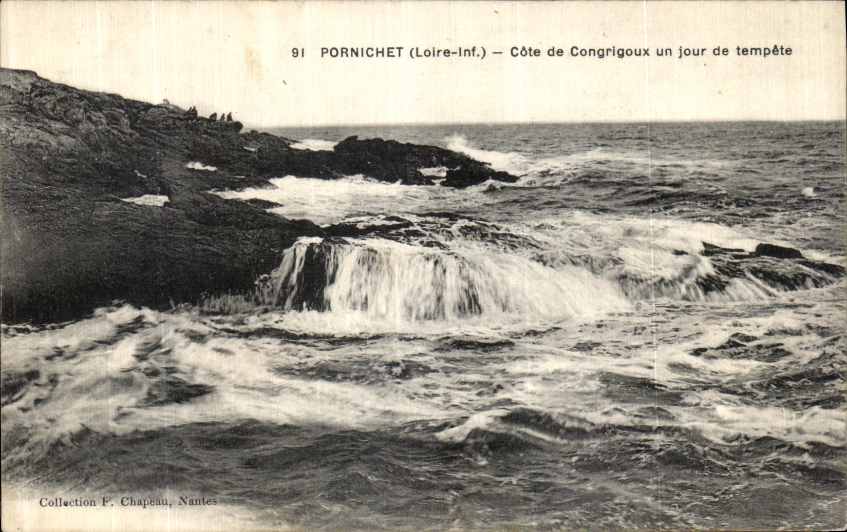 CPA Pornichet Cote de Congrigoux Un Jour de Tempete 