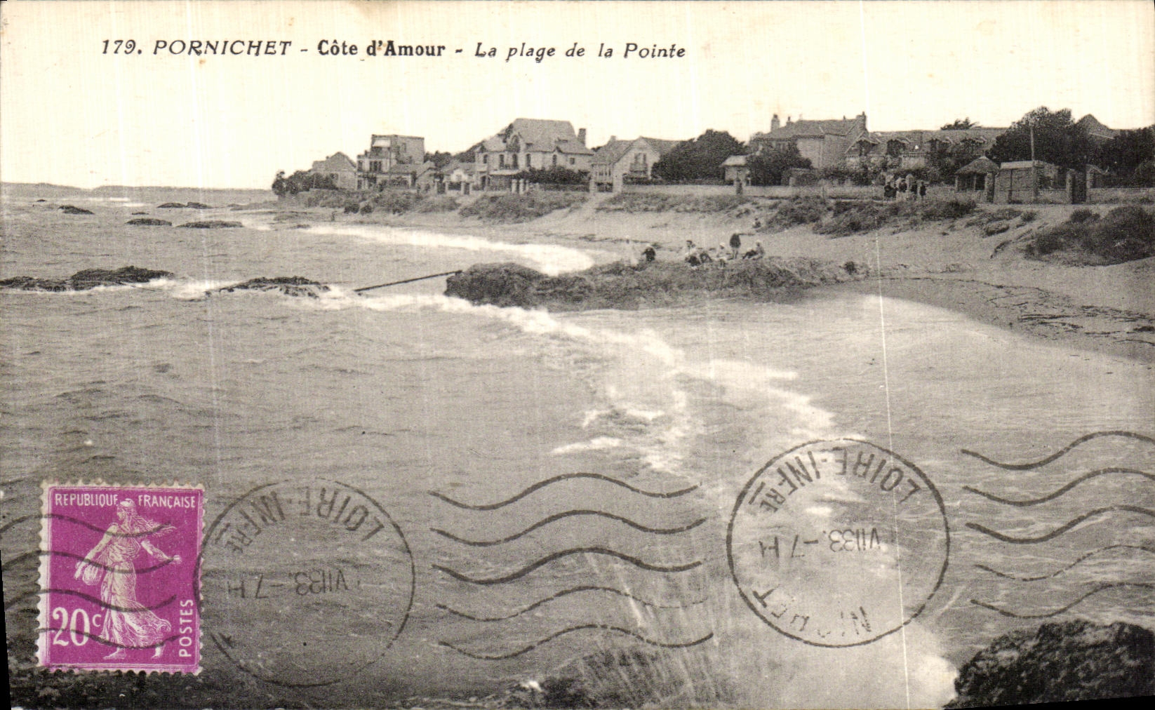 CPA Pornichet Cote d Amour La Plage de La Pointe 