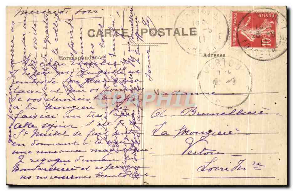 CPA Pornichet Un Jour de Tempete dans Les Environs — Rückseite