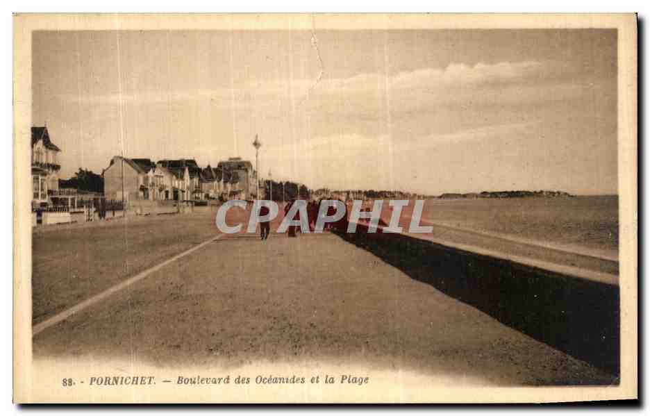 Antike Ansichtskarte Pornichet Boulevard des Oceanides und La Plage