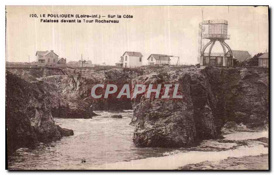 CPA Le Pouliguen Sur La Cote Falaises Devant la Tour Rochereau 