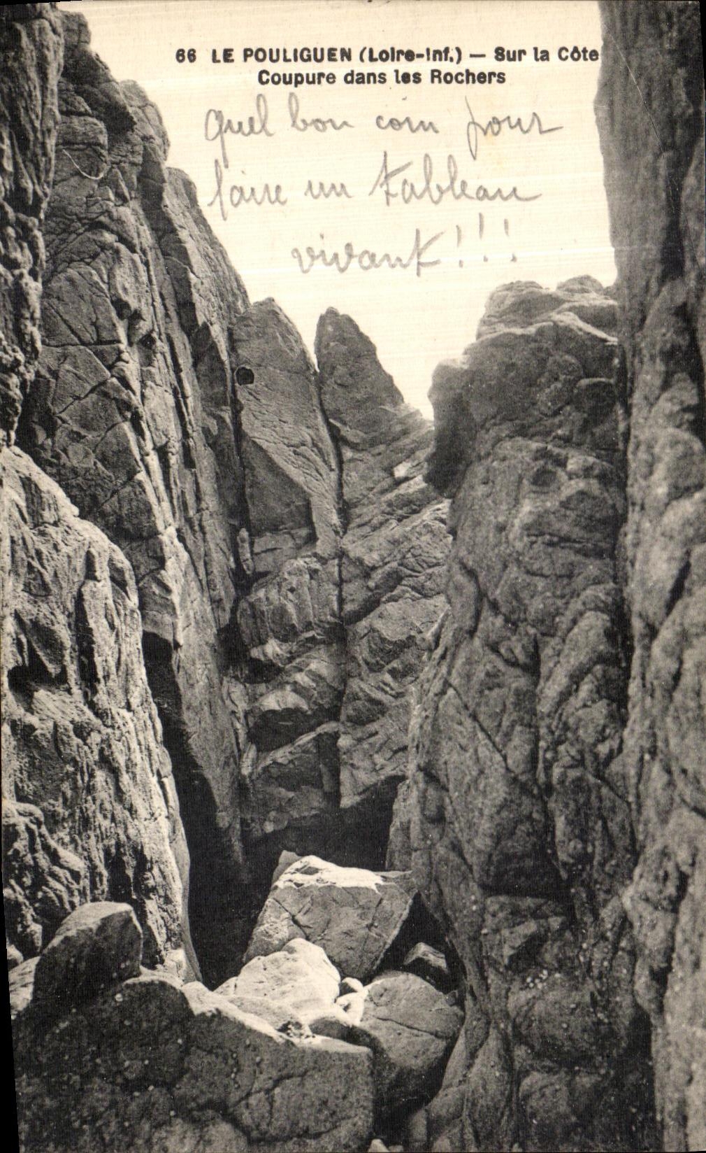 CPA Le Pouliguen Sur La Cote Coupure dans les Rochers 