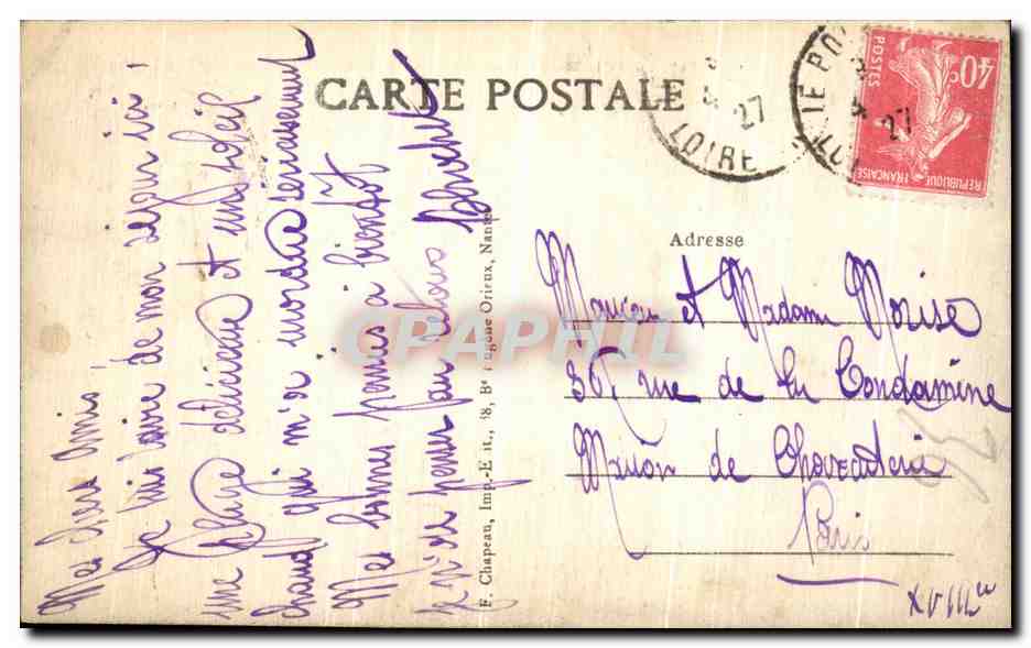 CPA Le Pouliguen A la Cote Vagues Sur Les Rochers  — Rückseite