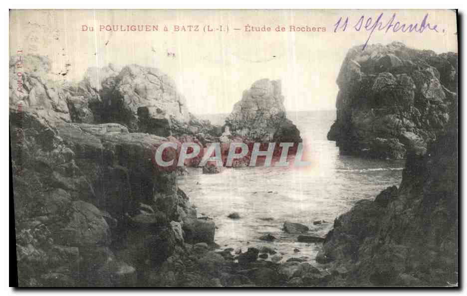 CPA Le Pouliguen a Batz Etude de Rochers 