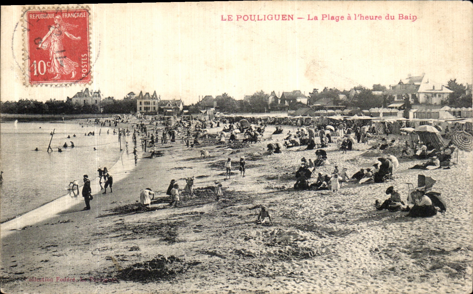 CPA Le Pouliguen La Plage a l heure du bain 