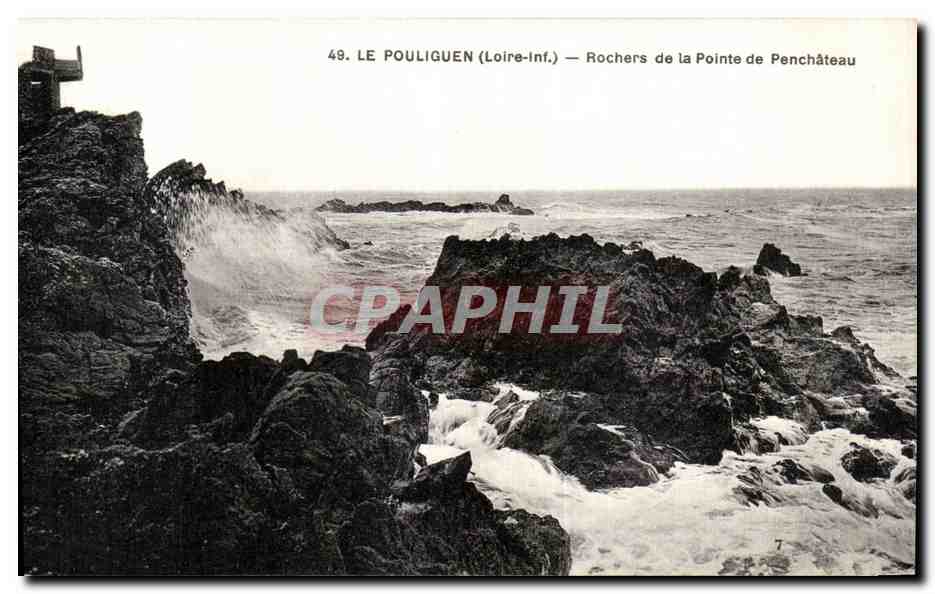 CPA Le Pouliguen Rochers de La Pointe De Penchateau 