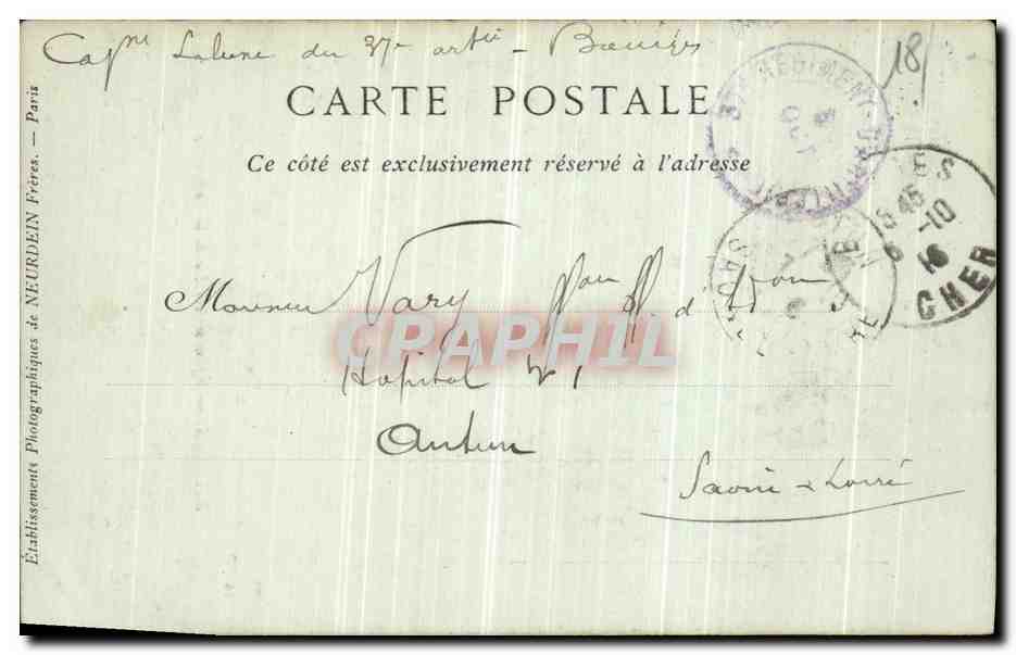 CPA Bourges Eglise Soulerraine De La Cathedrale — Rückseite