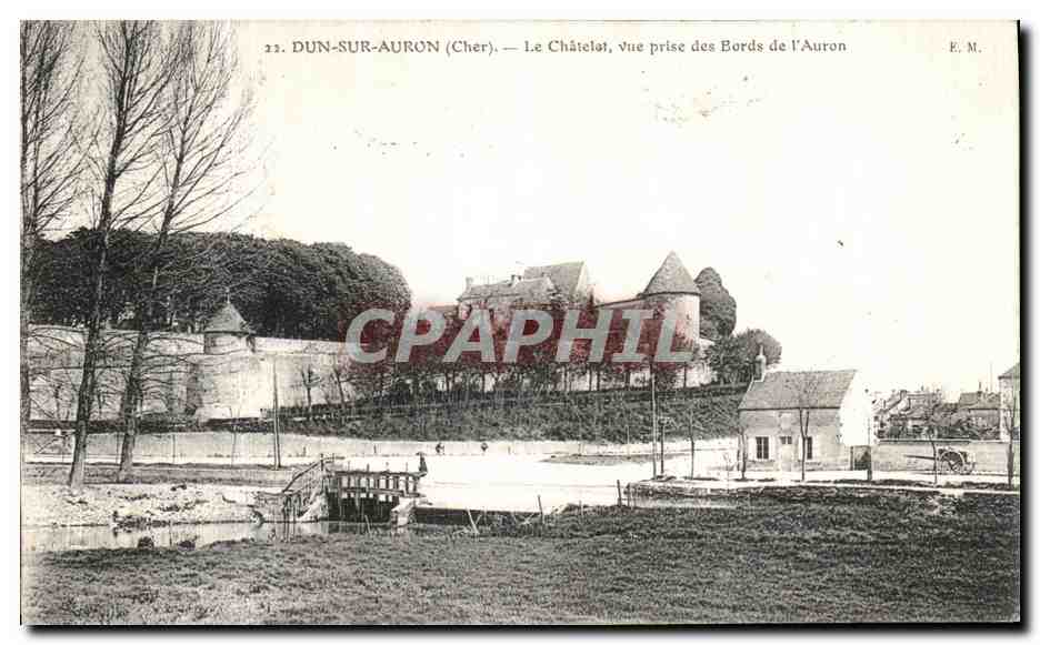 DUN-SUR-AURON (Cher) — Le Châtelat, vue prise des Bords de l'Auron — E. M.