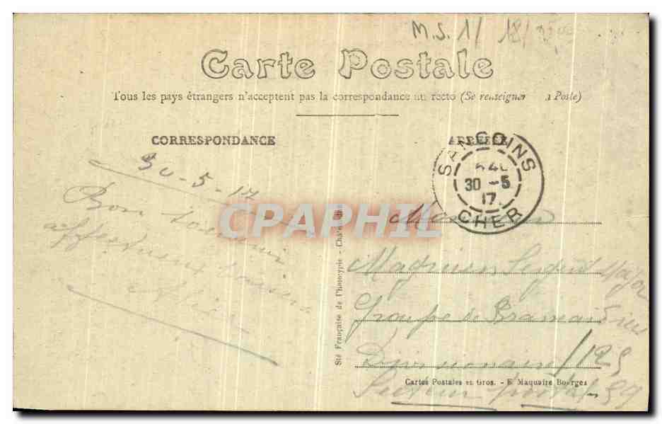 CPA Grossouvre Le Chateau Cote Nord Est  — Rückseite