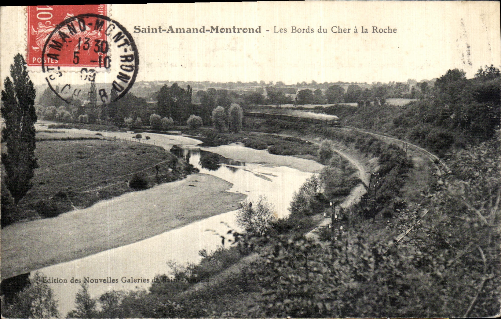 CPA Saint Amand Montrond Les Bords Du Cher a la Roche Train 