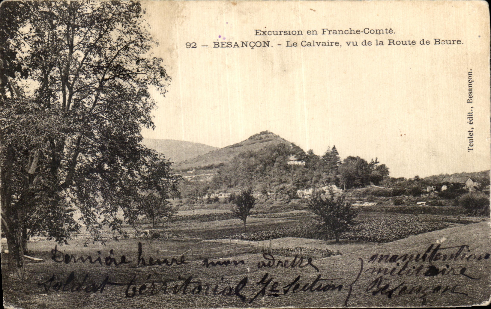 Il Calvario, vista dalla Strada di Beure — Escursione in Franche-Comté — Teulel, edito a Besançon