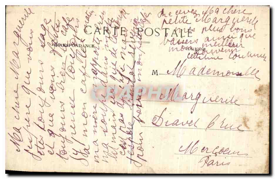 Camp de La Courtine — Souvenir — Édition Julian, 1911 — Verso