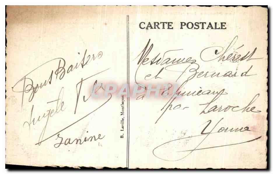 Les Pierres Jaumâtres (Creuse) — Groupe Nord — Rocher de 14 mètres posé obliquement — B-L Montlhéon — Rückseite