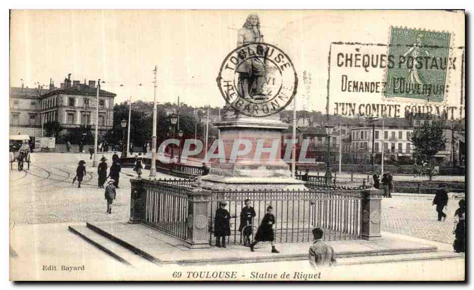 Toulouse - Statue de Riquel — Edit Bayard, n°69