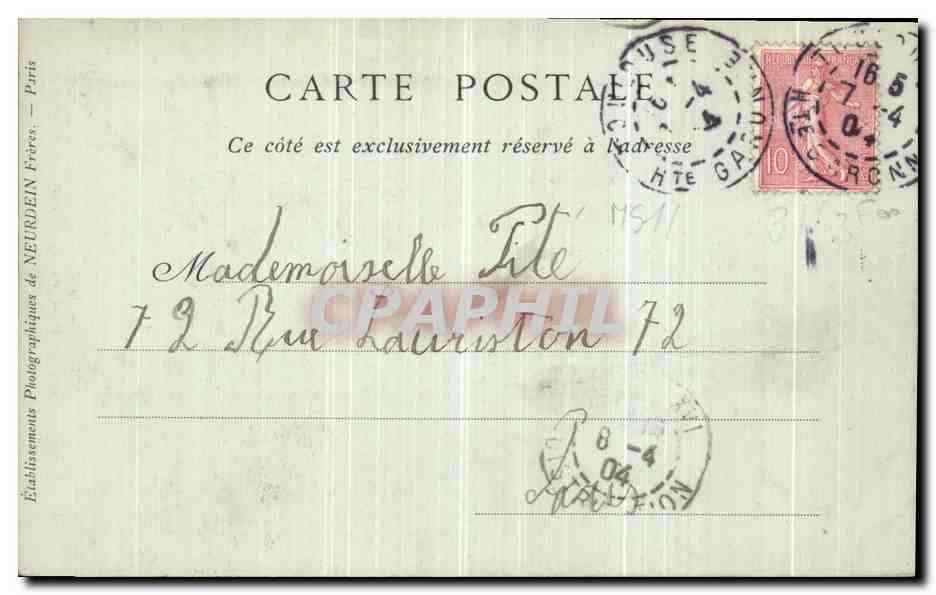 CPA Toulouse Jardin Des Plantes la fontaine monumentale L Ariege et la Garonne par laporte — Verso