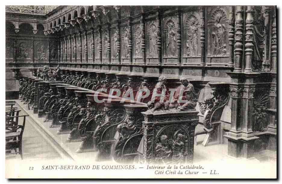 CPA Saint Bertrand De Comminges Interieur de la cathedrale cote civil du choeur 