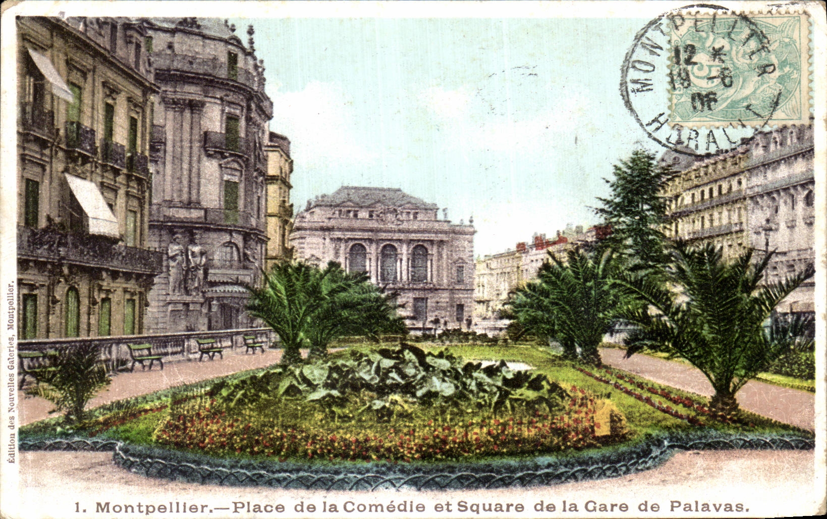 CPA Montpellier Place de La Comedie Et Square de La Gare De Palavas