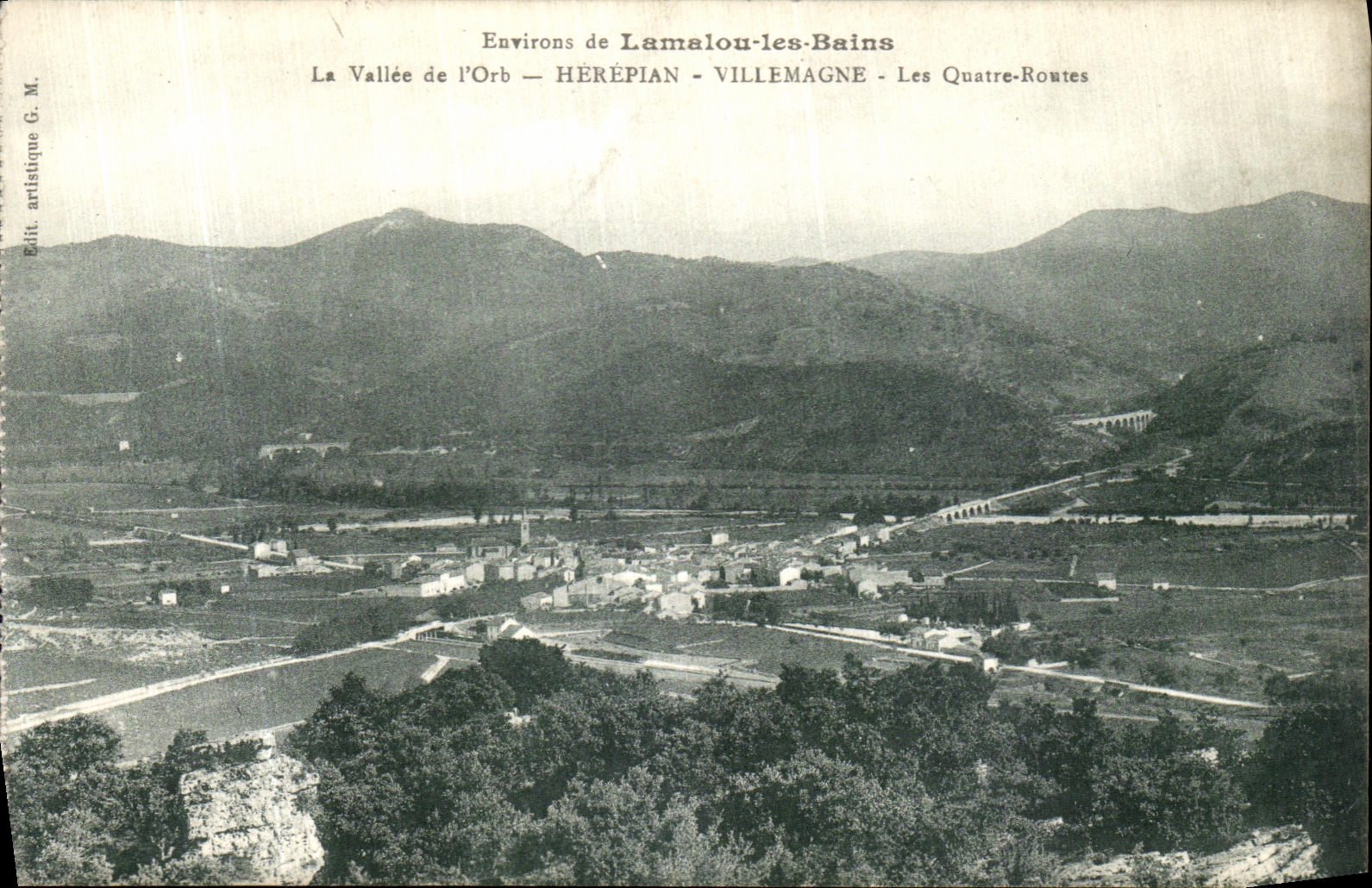 CPA Environs De Lamalou Les Bains La Vallee de l Orb Herepian Villemagne Les Quatre Routes 