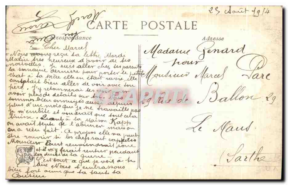 CPA Au Bon Marche Paris SAlon 1914 Brnery Le retard du fiance — Verso