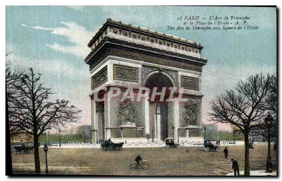CPA Paris L Arc de Triomphe et la Place de l Etoile