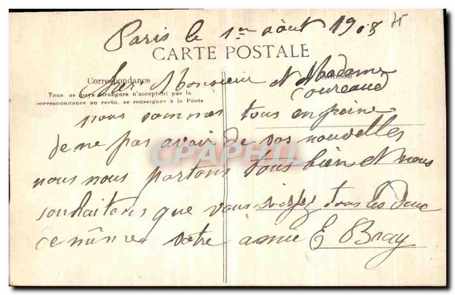 CPA Paris Quai aux fleurs — Rückseite