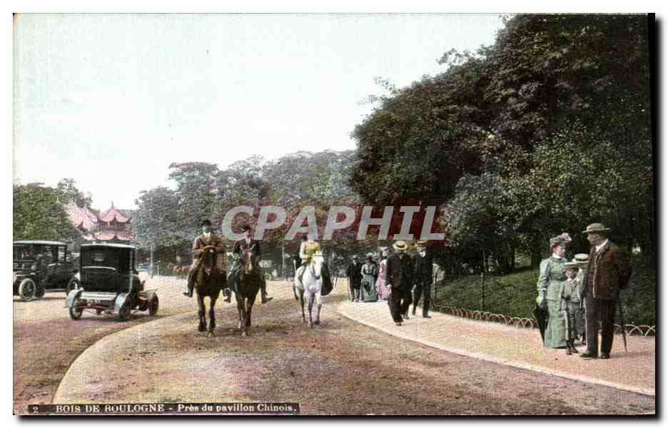 CPA Bois de Boulogne Pres du Pavillon Chinois Chevaux