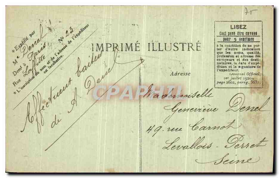 CPA Paris Opera Academie Nationale de Musique — Rückseite