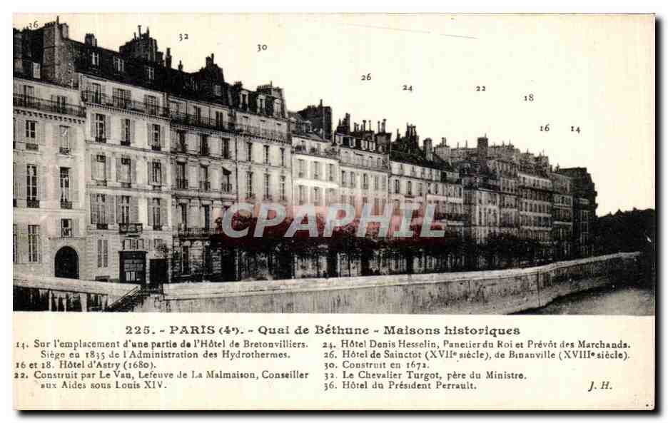 CPA Paris Quai de Bethune Maisons Historiques
