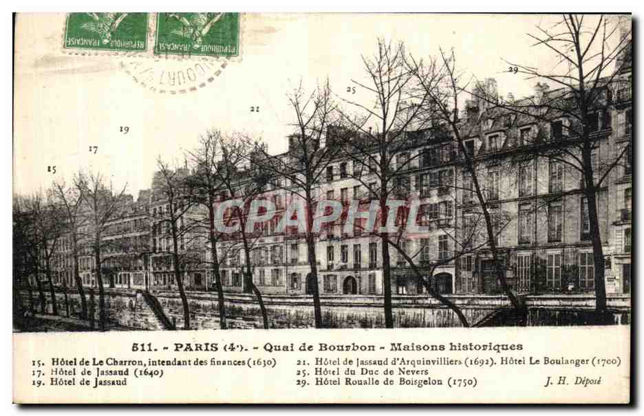 CPA Paris Quai de Bourbon Maisons Historiques