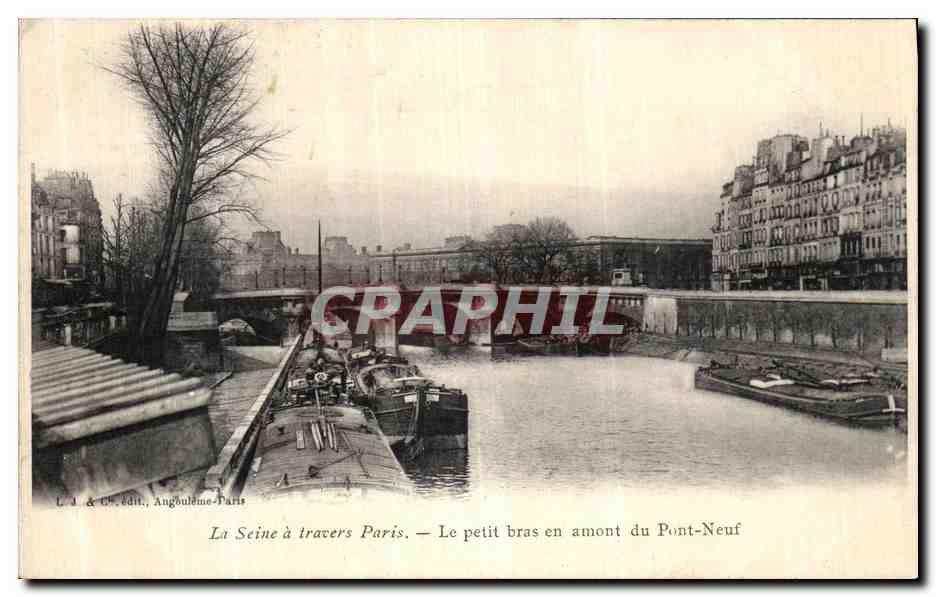 CPA La Seine a Travers Paris Le Petit bras en amont du Pont Neuf
