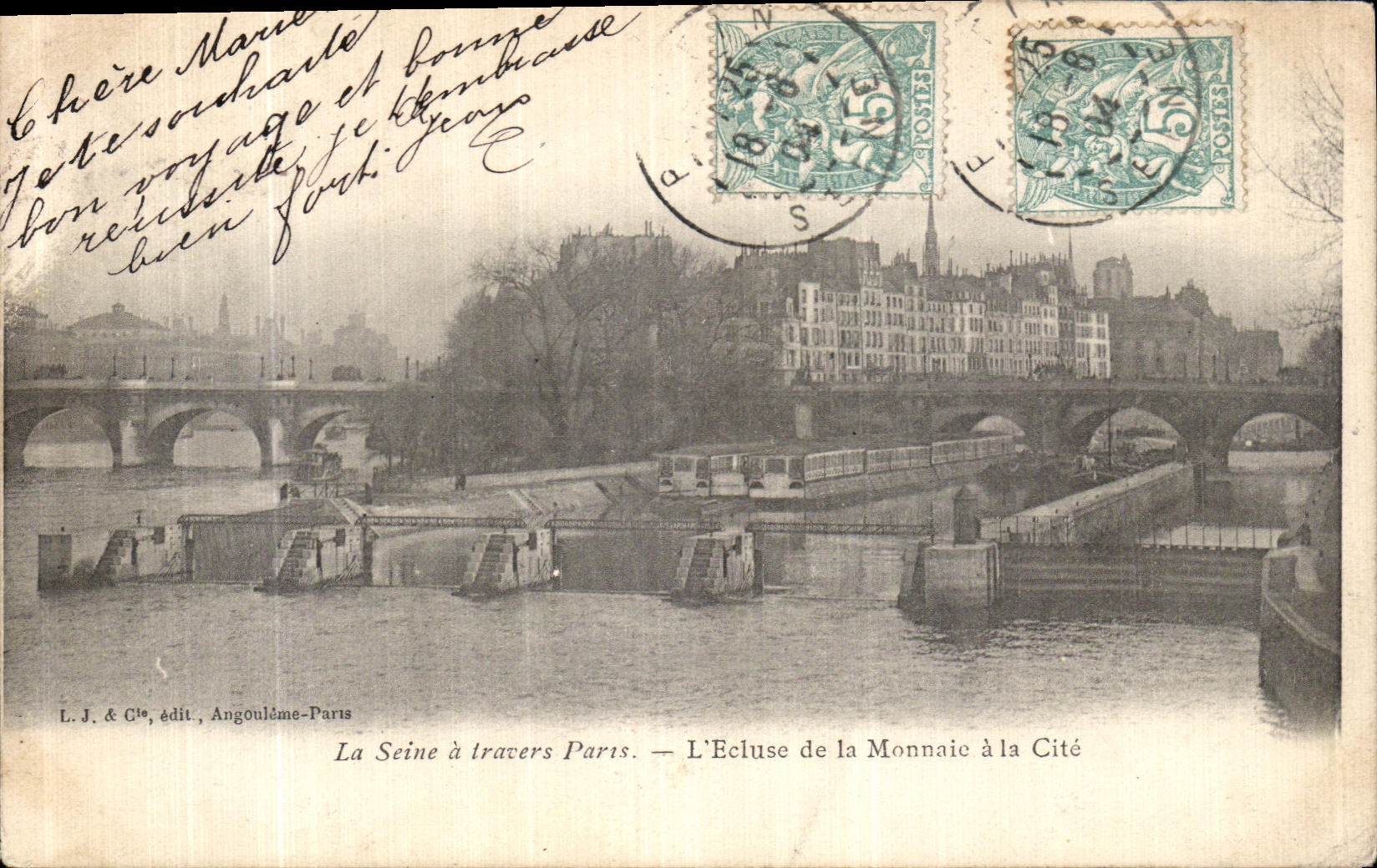 CPA La Seine a Travers Parts L Ecluse de la Monnaie a la Cite